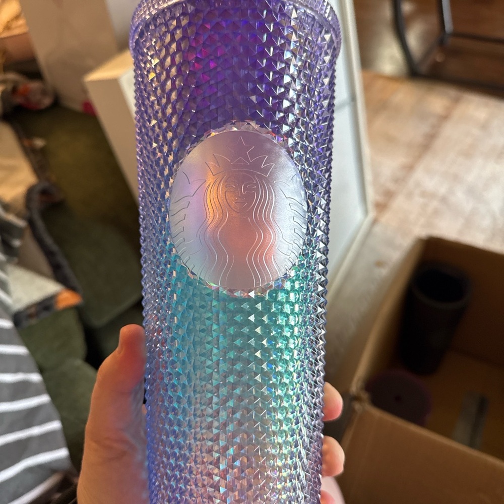 Starbucks Iridescent Purple and Blue Studded Tumbler